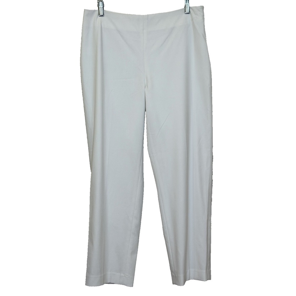 Talbots Classic Side Zip Slim Fit Pants Womens 10 Petite 10P White Fully Lined